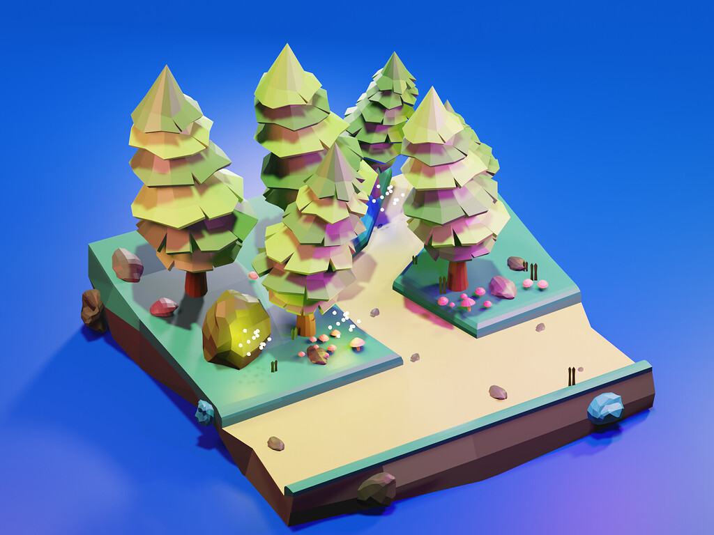 Low Poly Forest Please Focused Critiques Blender 2 91 Focused