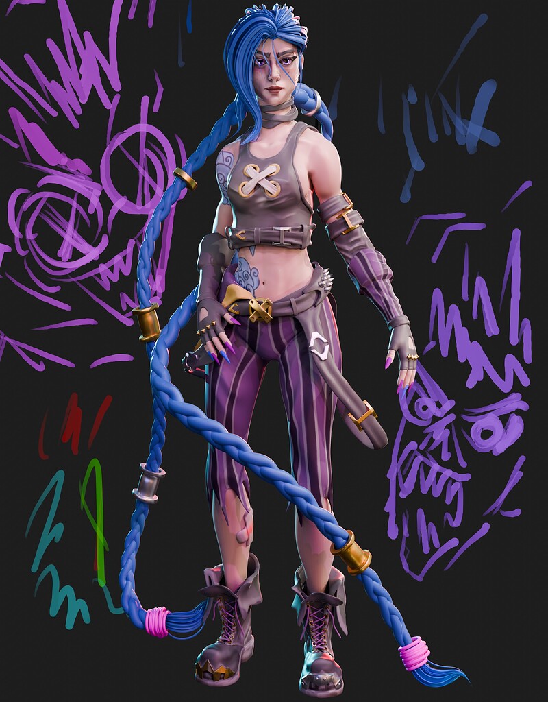 Jinx Sculpt Fan Art Finished Projects Blender Artists Community