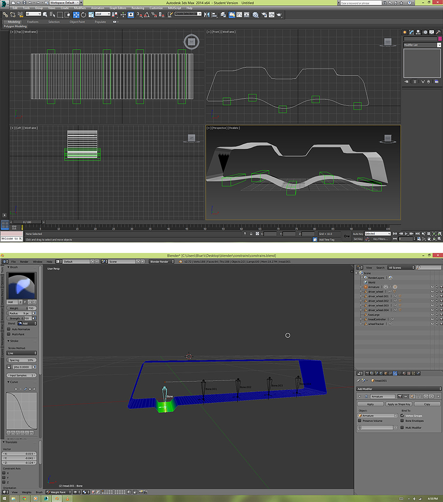 Using Armature To Deform Mesh In Blender Not Working Used Ds Max That