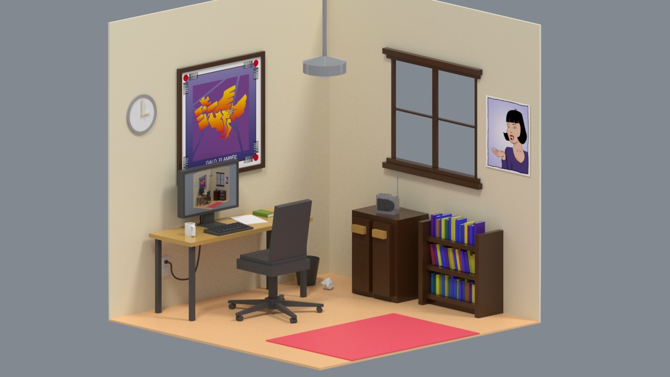 Create your room. Детская комната Blender. Low Poly Bookcase. Next Low-Poly Room....