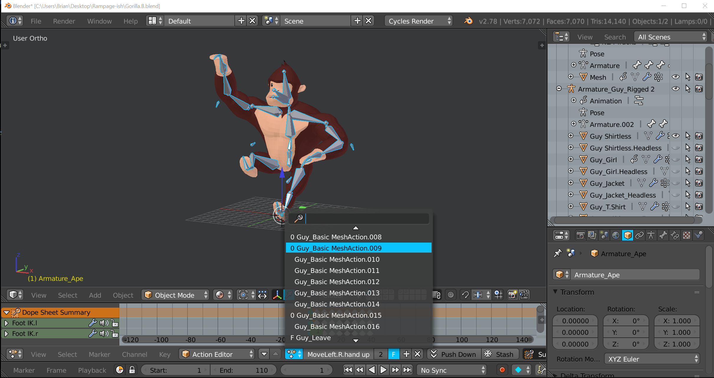 Lots Of Junk Animation Sequences In My Blender File Animation And Rigging Blender Artists Community