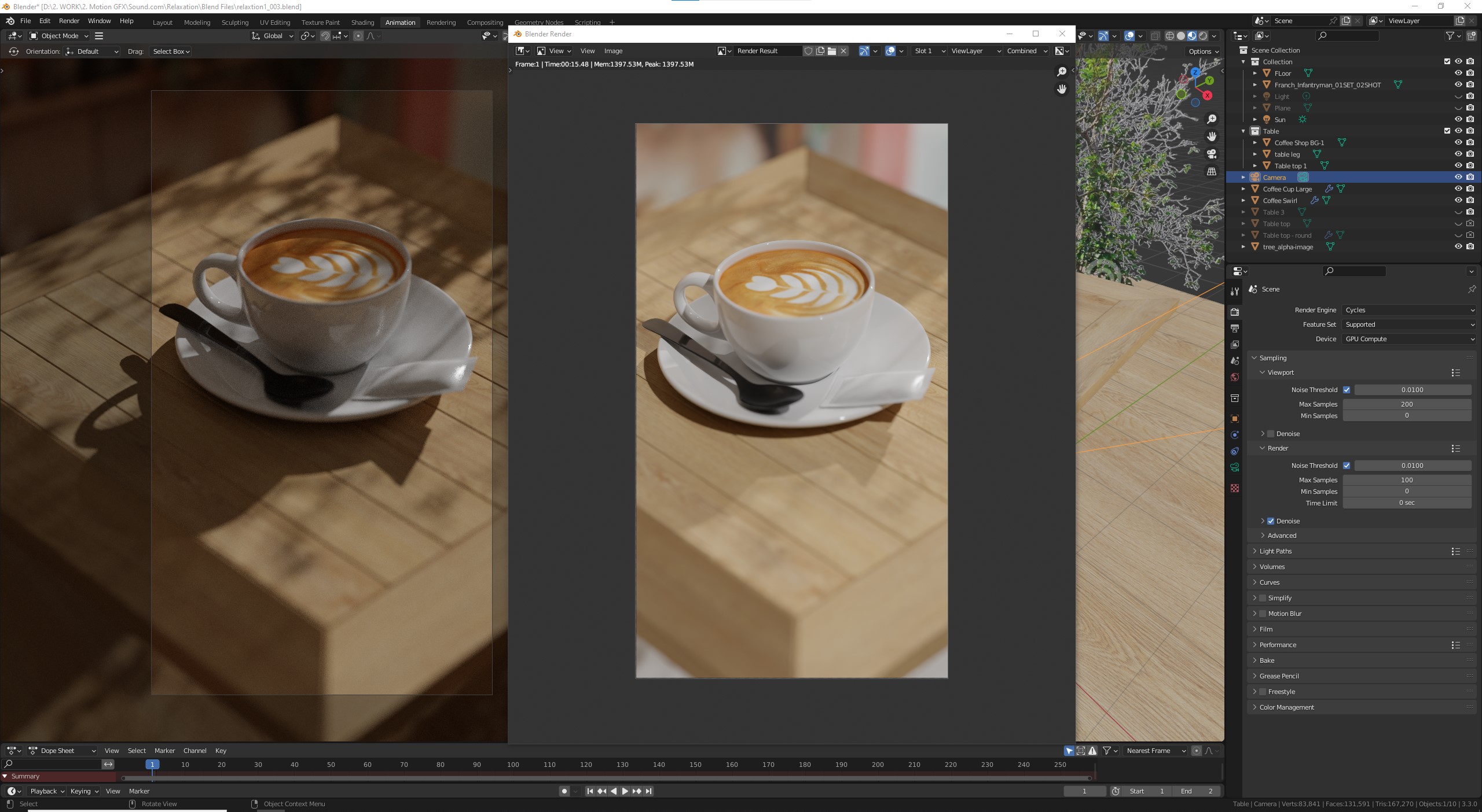 Coffee cup doesn't look like glass after render in blender 2.82