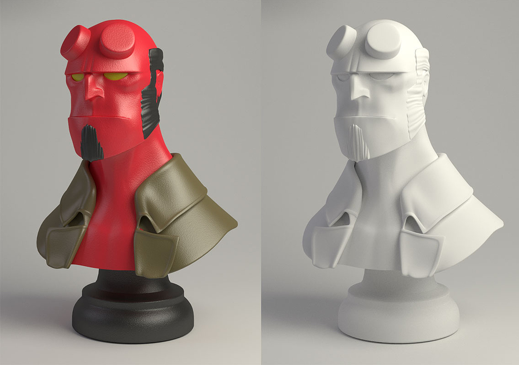 Hellboy bust, my 2nd sculpt ever, looking for tips on how to make