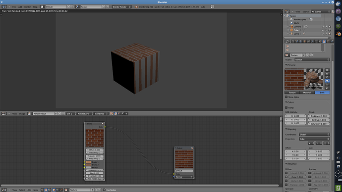 Mapping brick texture to a cube - Materials and Textures - Blender ...