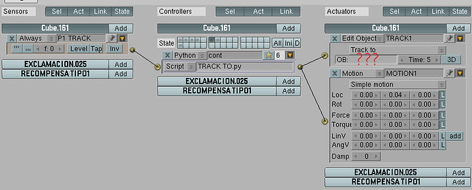 TRACK TO PROBLEM with linked object - Game Engine Support and ...
