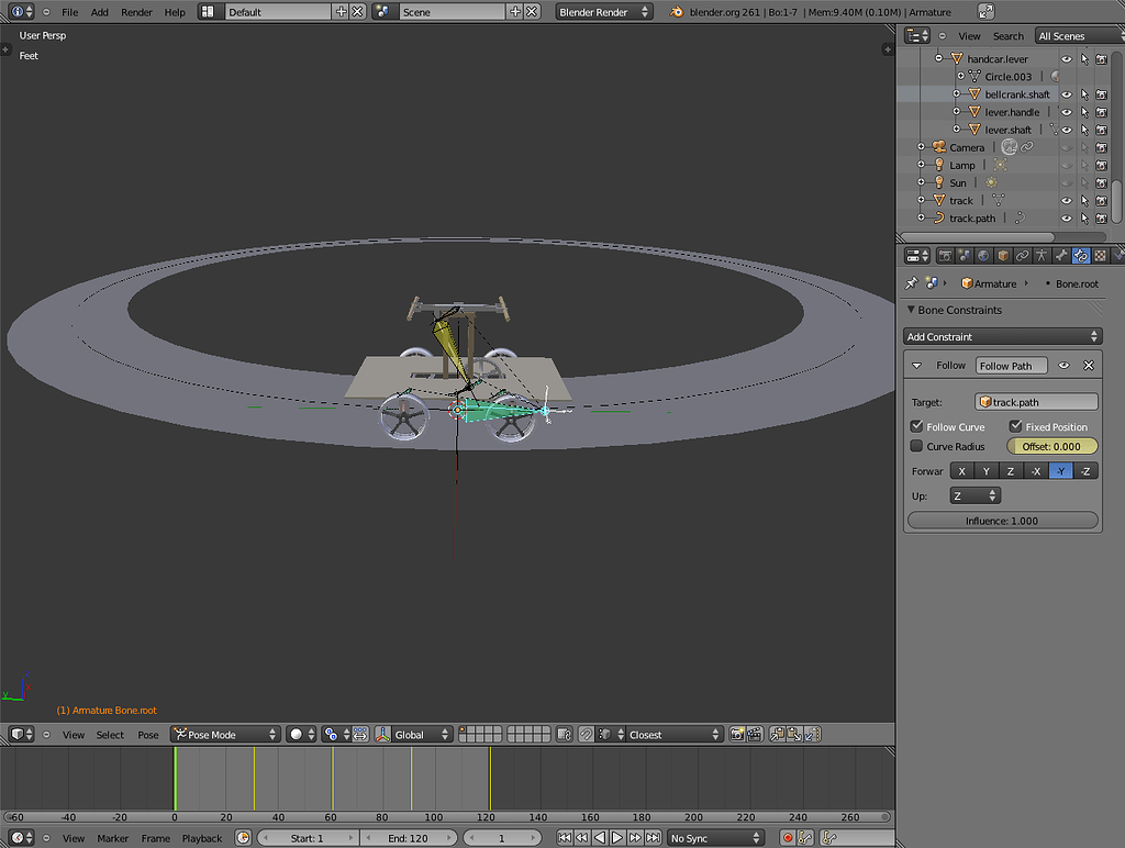 Trying to rig a vehicle to transform linear motion into rotational ...