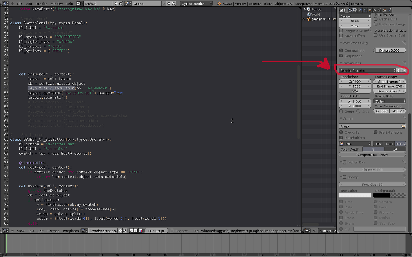 GUI question about PRESET FUNCTIONALITY - Python Support - Blender ...