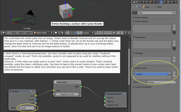 Vertex Painting a surface with Cycles Render - Materials and Textures ...