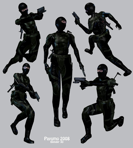 Low poly female commandos - Finished Projects - Blender Artists Community