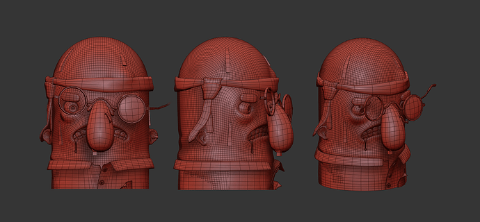 The office guy_wip_wireframe lowpoly