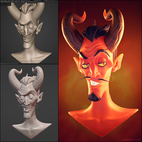 metin-seven_3d-game-character-modeler-toy-designer_stylized-demon-devil-head_WIP