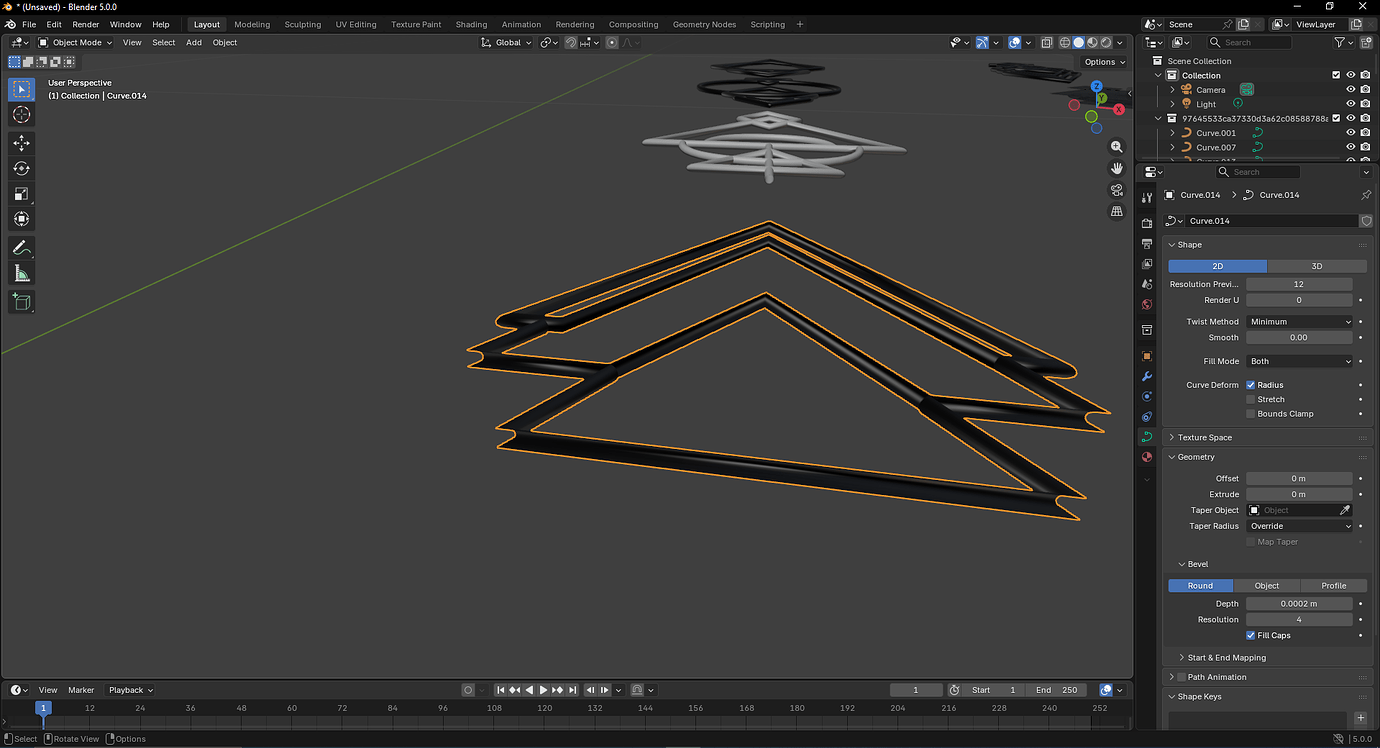 Curve beveling inward - Modeling - Blender Artists Community