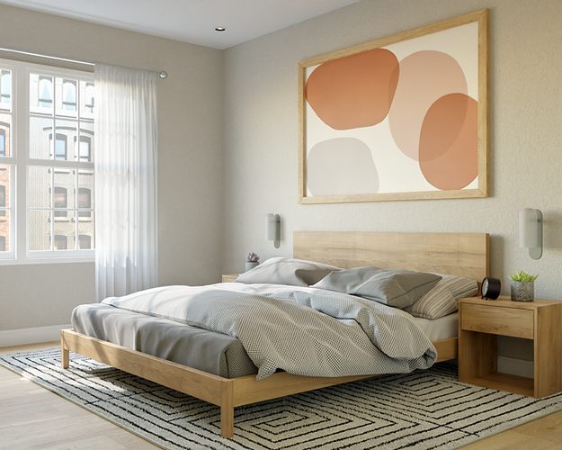 A Scandinavian Bedroom Side Bed Shot
