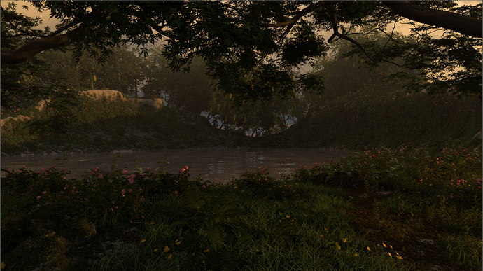 Lake scene test rendering