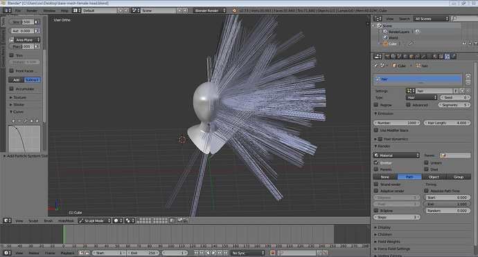 Help? Particle hair modeling fail - Particles and Physics Simulations ...