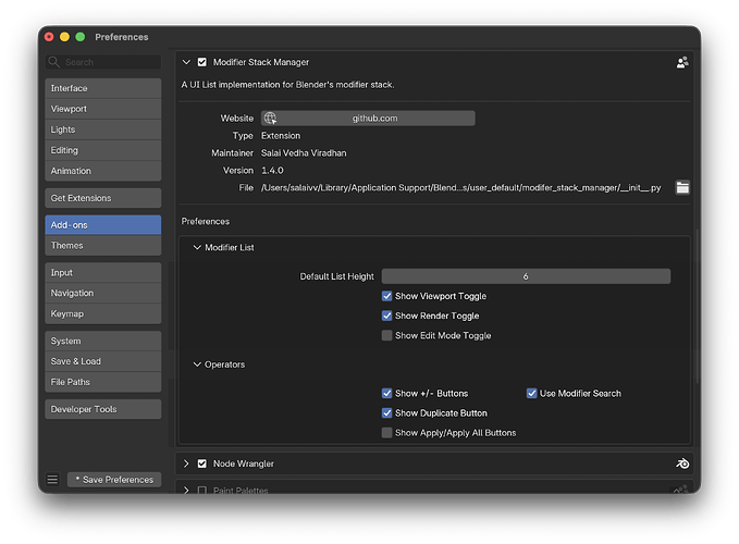 Updated add-on preferences UI
