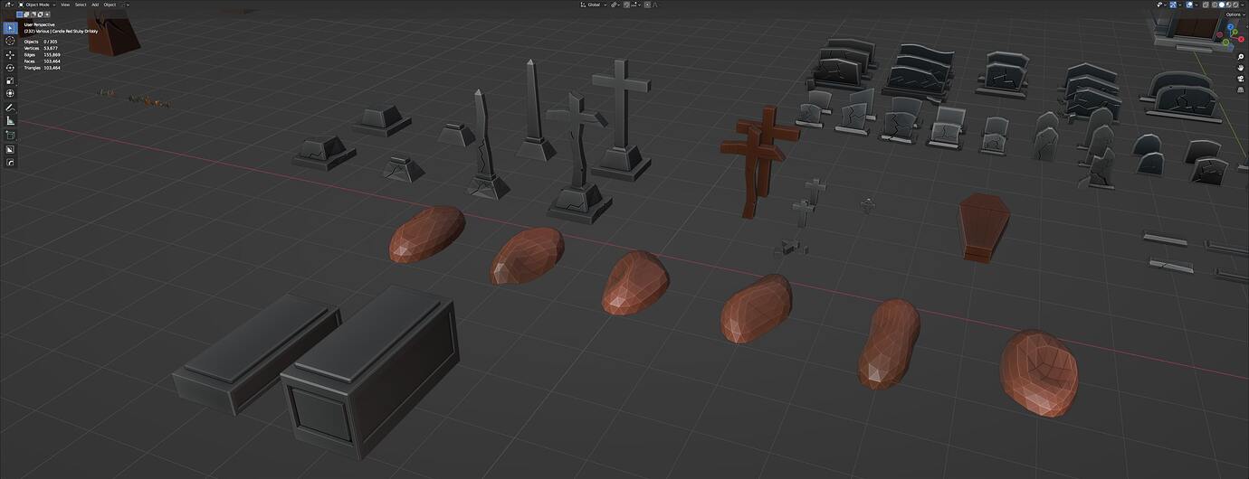 Low Poly Graveyard Game Ready Assets Pack WIP Thread - Works In ...