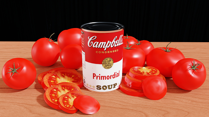tomatoes with soup can