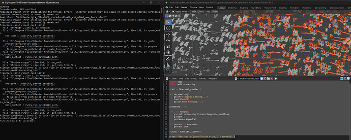 Generic paralel multiprocessing snippet gives Blender related errors ...