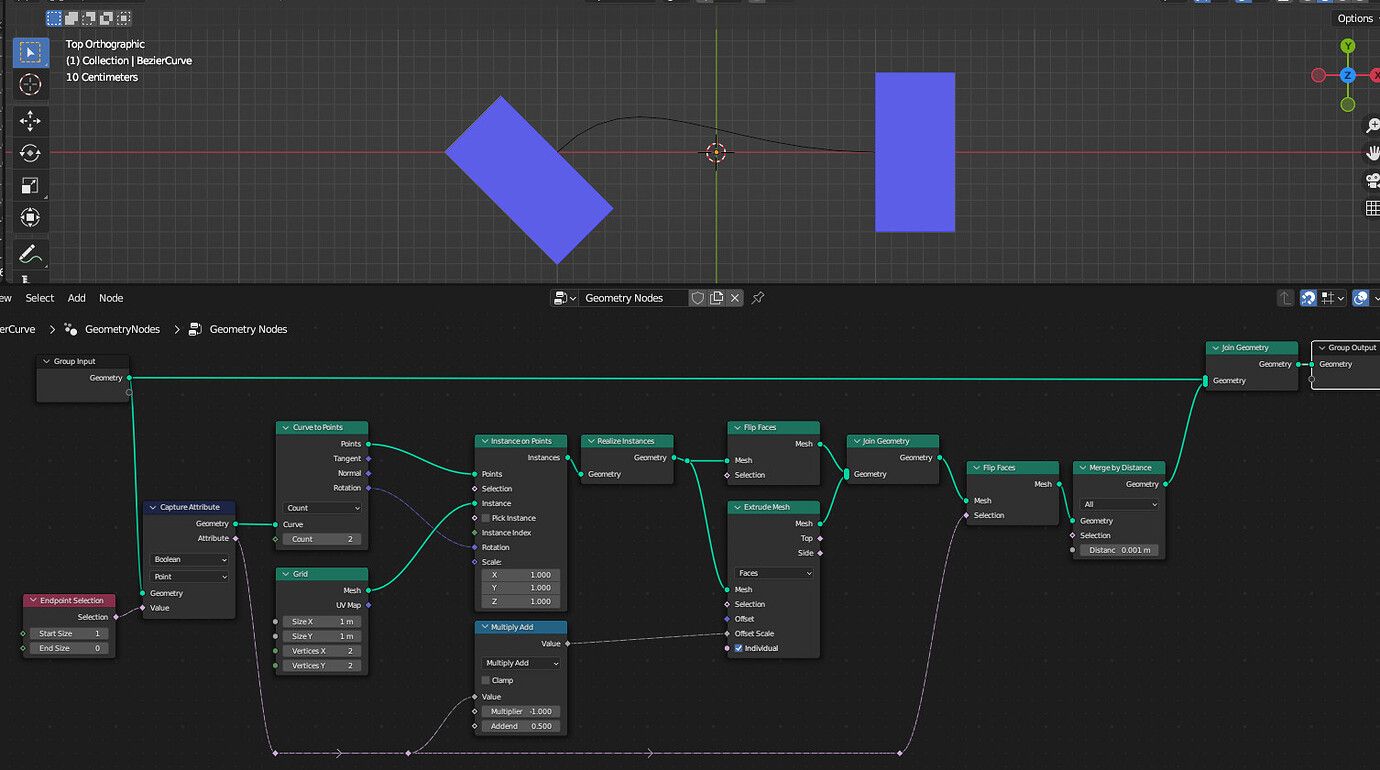 How To Extrude A Plane Along Curve Normals - Geonodes - #2 By Zeroskilz ...