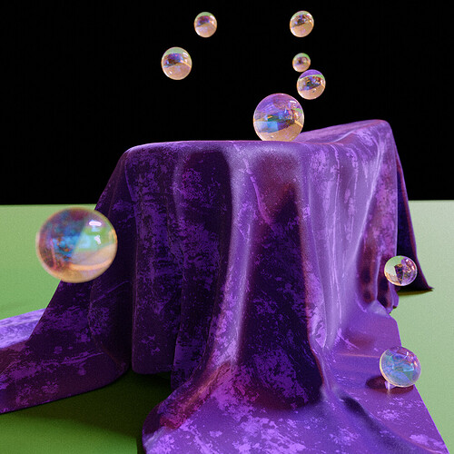 Purple velvet bubbles