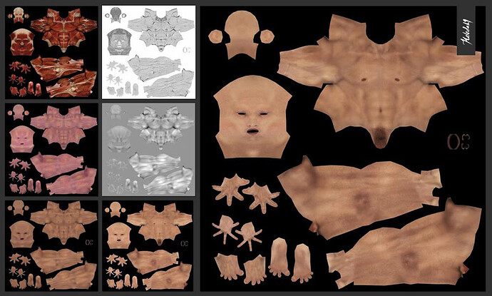 heledahn-archer-hunter-skin-texture-maps-zbrush