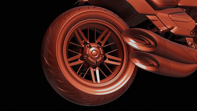 red rear tyre