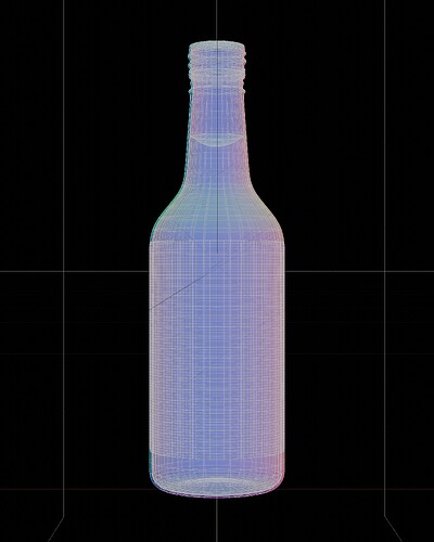 soju bottle front shot wireframe
