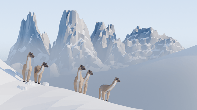 Alpacas on Snowy Mountain