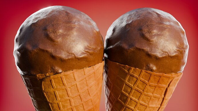 Chocolate Ice Cream in Cones