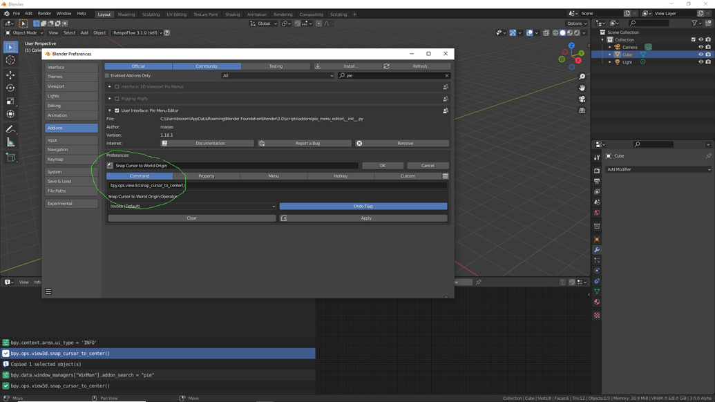 Pie Menu Editor 1 18 7 3843 By Ctcnick Released Scripts And Themes Blender Artists Community