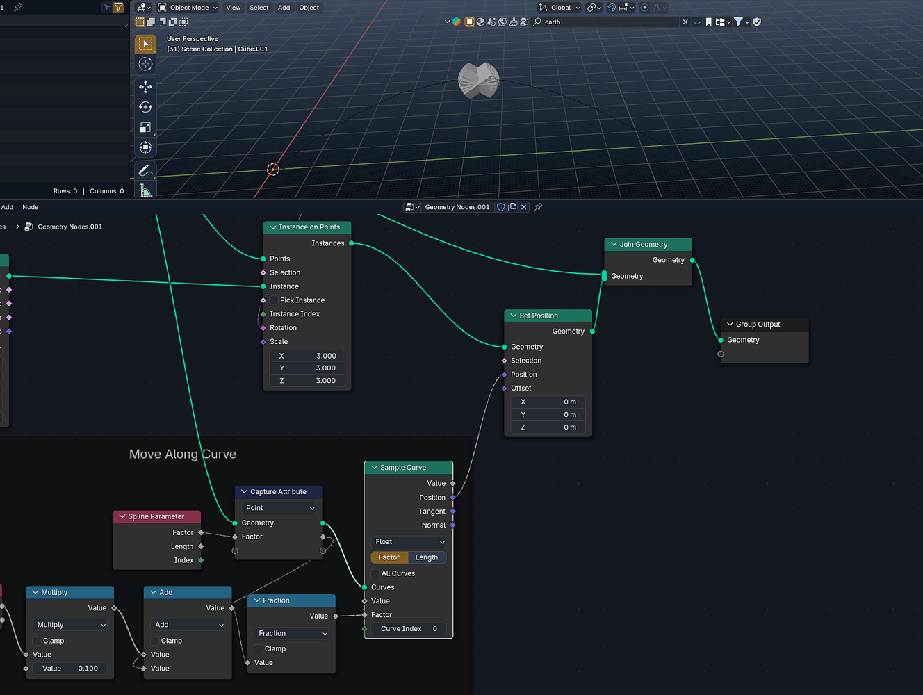 Geometry Nodes - Animating Instances Along a Curve - Modeling - Blender ...