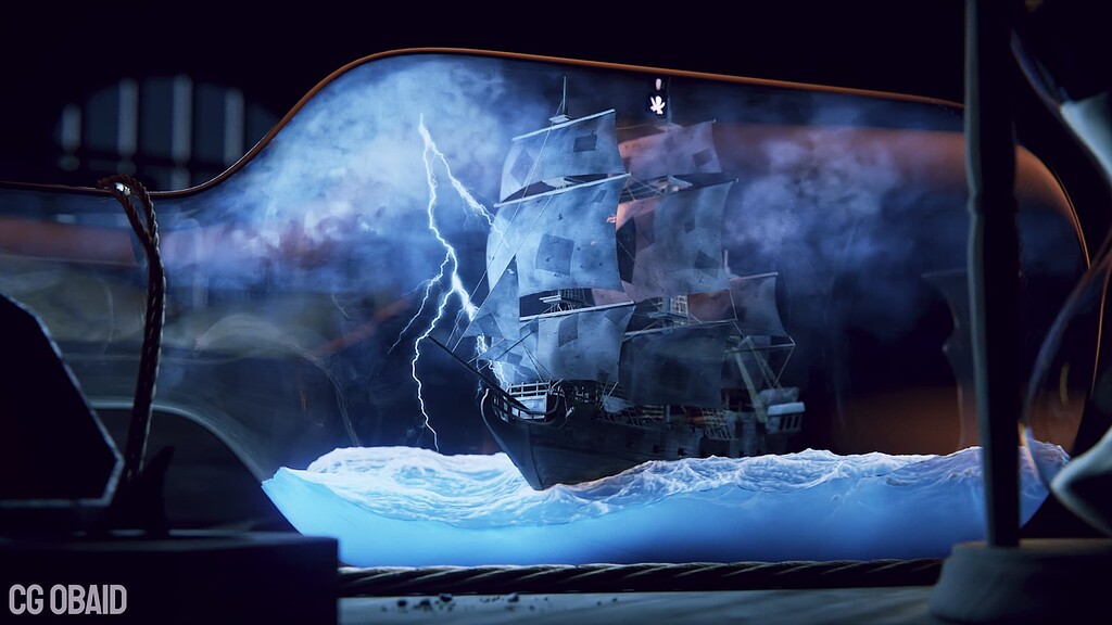Ship in a Bottle - Finished Projects - Blender Artists Community