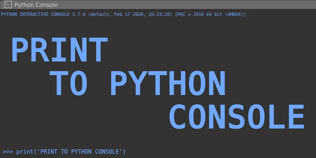 Print to Python Console - Released Scripts and Themes - Blender Artists ...
