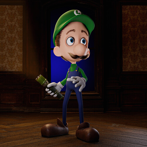 Luigi render in set