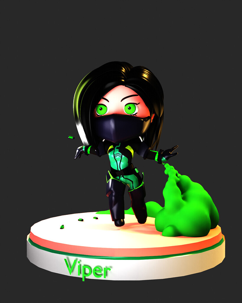 Viper from Valorant (nendoroid style) - Finished Projects - Blender ...