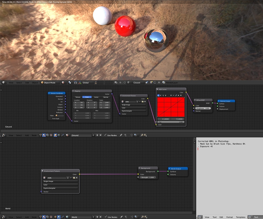 [Cycles] Ground for HDRi Environment (aka Shadow / Light Catcher ...