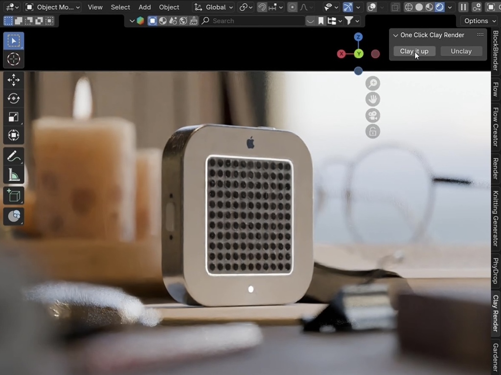 Testing my One Click Clay Render free addon - Python Support - Blender ...