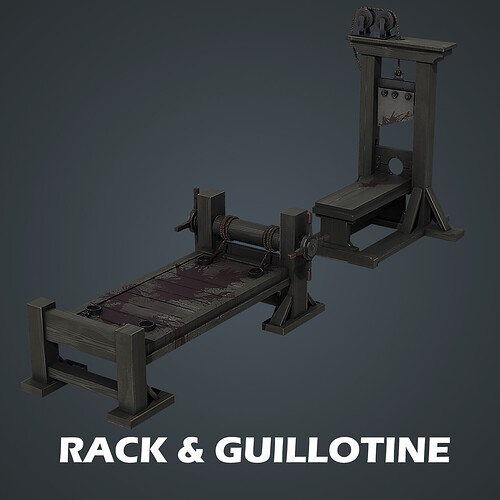 Blender to Unreal Engine Become a Dungeon Prop Artist_Rack and Guillotine