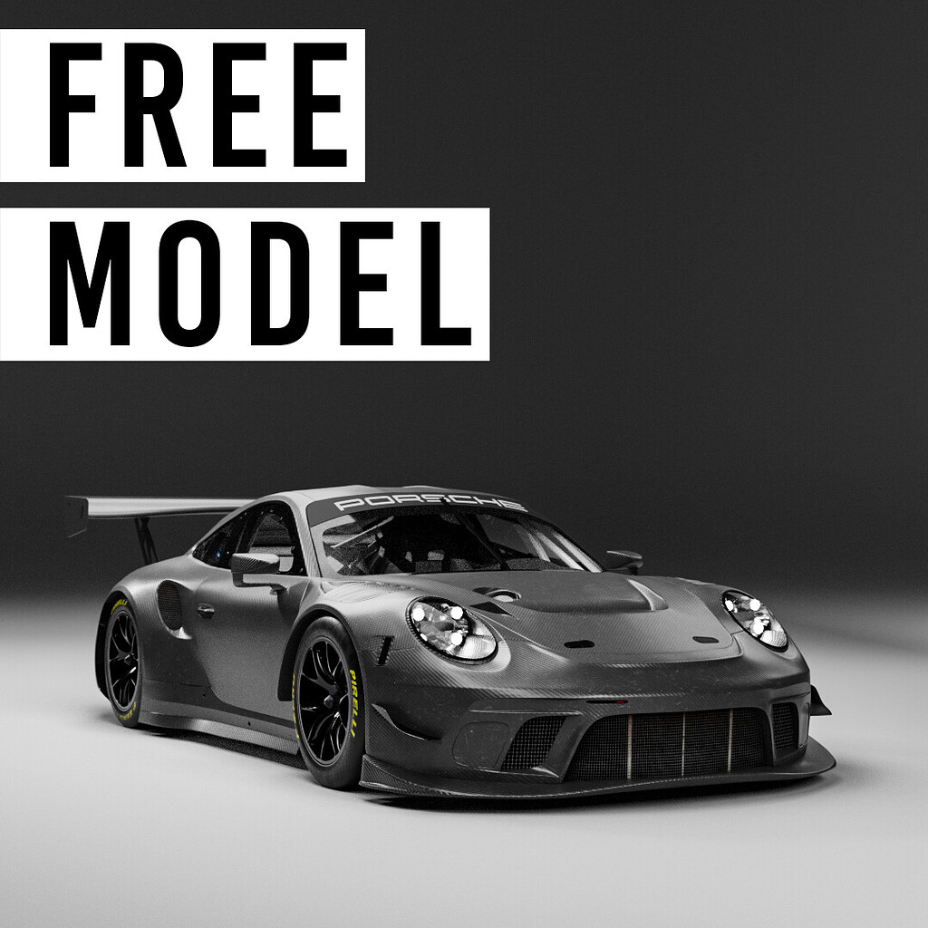 Free Porsche GT3R Model - Finished Projects - Blender Artists Community