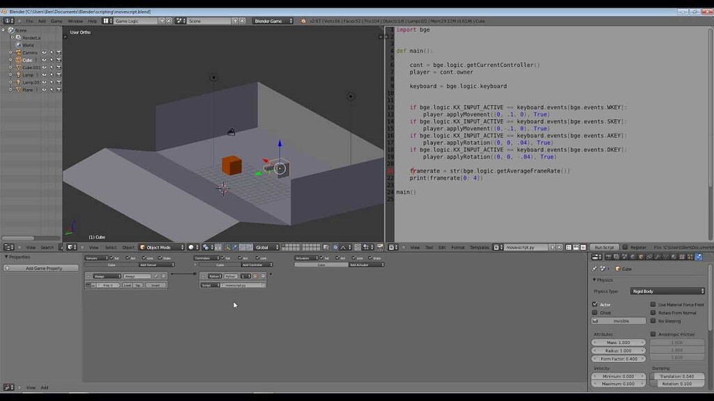 Movement script! Quickly make your characters moveable in the BGE ...
