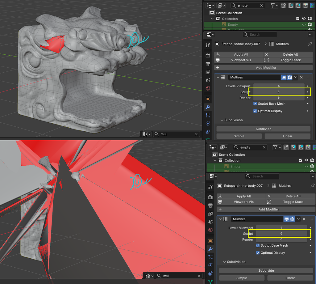 Multires Multires modifier Sculpting keep breaking the model - Modeling ...