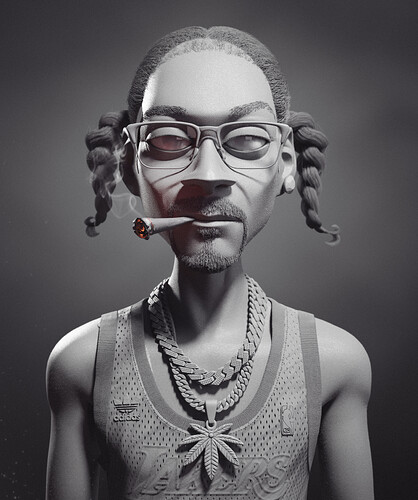 Snoop Dogg Clay rendering