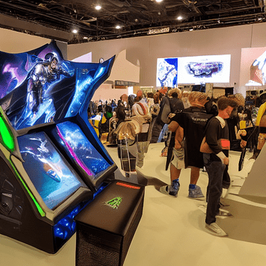 00021-1058228911-a unique event booth at a gaming convention showing off futuristic gaming controllers epic composition octant 8k photorealistic