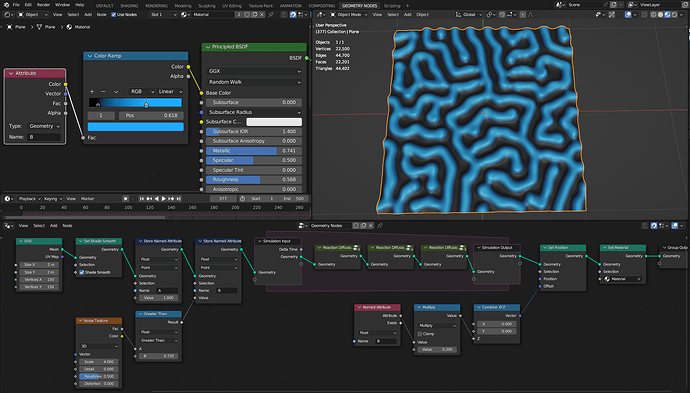 Geometry Nodes Reaction Diffusion Solver - Released Scripts and Themes ...