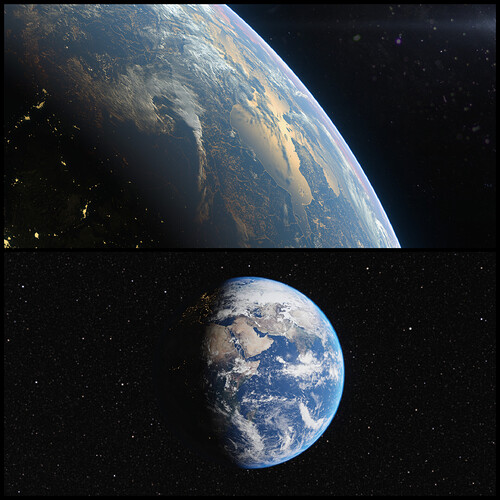 Earth Render Old and New Comparison