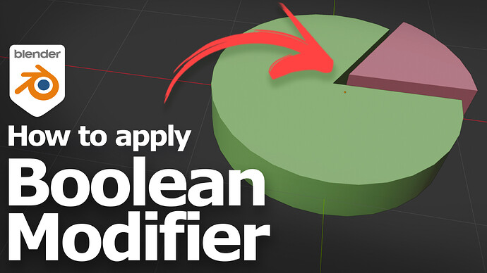 How to apply boolean modifier in Blender YT