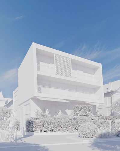 Villa La Perrinière - clay render