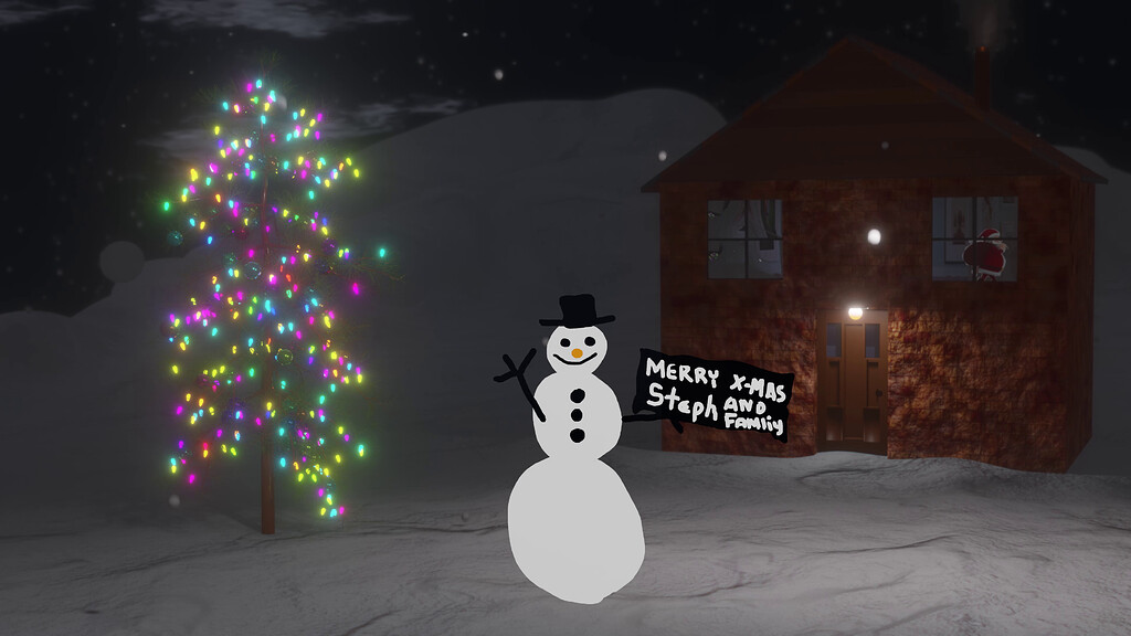 2d animated snowman drawing mixed with a 3d scene - Animations 