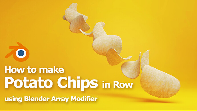 3D Potato Chips in Row Blender Array Modifier